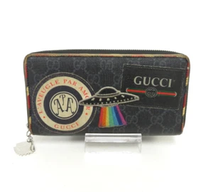 Authentic GUCCI Night Courier PVC Leather Zip Around Zippy Wallet #40341 - Picture 1 of 19