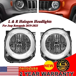 Headlights Set For 2019-2023 Jeep Renegade Left Right Halogen Headlamps Assembly - Bild 1 von 24