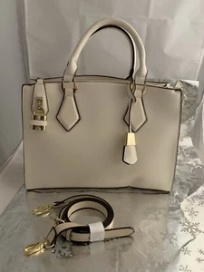 ❤️Charming Charlie Tote Shopper Bag White Double Handle & Crossbody Strap - Picture 1 of 12