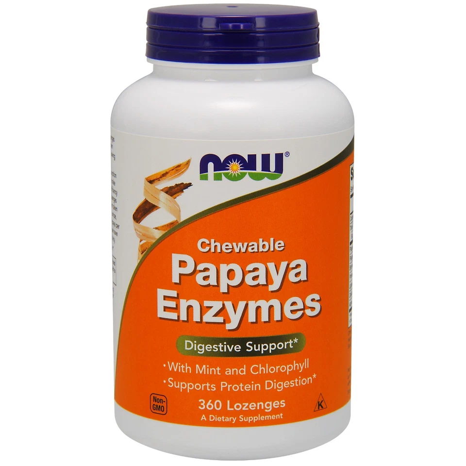 Now Foods Papaya Enzyme 360 Chewable Lozenges 733739029720