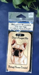2018 French Bulldog Luggage Tag Crate ID Tag Aluminum Acrylic Baggage Buddies - Picture 1 of 5