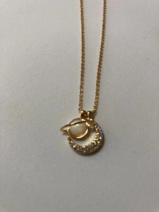Kelsey B. Moon/Saturn Necklace w/Genuine Swarovski Crystals, Rose Gold 4112-CLRG - Picture 1 of 1