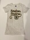 Boston Bruins NHL Girls White Cotton Team Logo T-Shirt Speckled A5