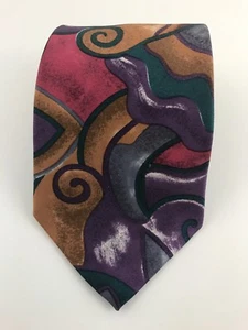 Corbata abstracta para hombre John Weitz roja azul toda seda - Imagen 1 de 8