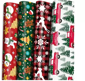 Christmas Gift Wrapping Paper Roll Xmas Wrap For Holiday - Picture 1 of 7