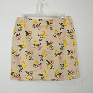 Gonna donna nuova con etichetta LOFT tg 6P gialla stampa limone corta mini chiusura zip - Foto 1 di 5
