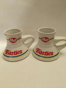 Vintage Post Toasties Travel Coffee Mug Cup - see description 2 mugs - Picture 1 of 3