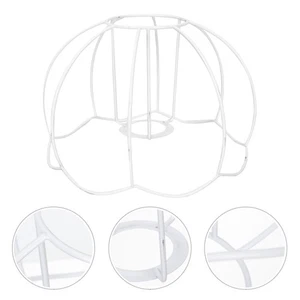 Metal Bulb Cage Drum Lampshade Ring Metal Cage Lampshade White Lamp Shade Holder - Picture 1 of 12