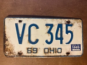 Placa de licencia de Ohio 1969 # VC 345 - Imagen 1 de 2