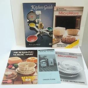 Menge 5 Vintage Rezept Kochbücher Mikrowelle Nordic MicroWare Anker Litho Werbung - Bild 1 von 8