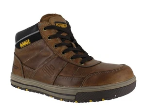 DeWalt Camden Mens Brown Leather SB Steel Toe Lace Up Work Boots - Picture 1 of 3
