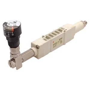 SMC ARBY3000-05-P-2 SY3000 Solenoid Interface Regulator w/ Gauge, 0.1-0.7MPa Set - Picture 1 of 8