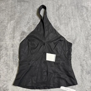 Reformation Tate Neckholder Tencel schwarz ärmellos Top Bluse Neu mit Etikett Gr. 12 - Bild 1 von 5