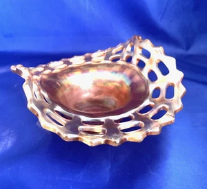 Fenton Ringelblume Karneval Glas offener Rand Korb geflochten Schüssel Nussschale 2,5" - Bild 1 von 13
