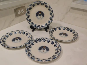Folkcraft Steinzeug Kamee Schneemann Salatteller 4er Set 8 Zoll - Bild 1 von 7