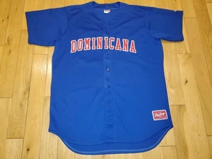 Camiseta cosida vintage del equipo MLB de Rawlings Manny Ramírez REPÚBLICA DOMINICANA para hombre - Imagen 1 de 14