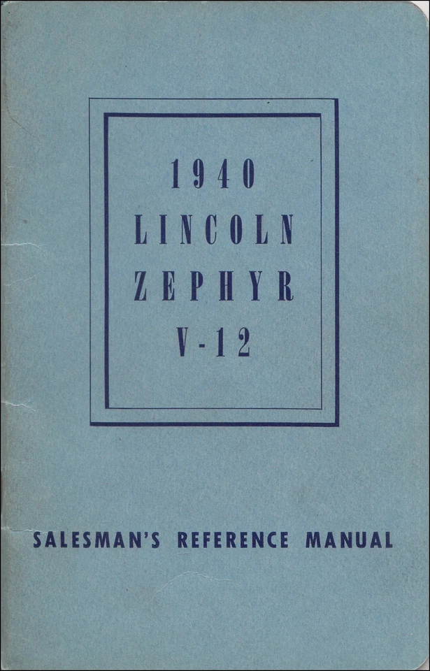 1940 Lincoln Zephyr Et Continental Données Livre Dealer Album Options Lunettes - Photo 1/4