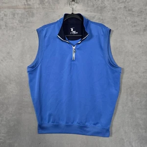 Fairway Greene Performance Tech Vest Mens Large Blue Golf 1/4 Zip Stretch - Picture 1 of 9