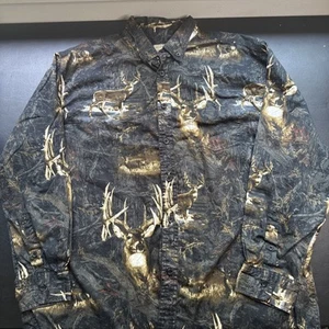 Legacy Falls Outfitters Deer Camo Printed Button Down Size XL - Picture 1 of 8