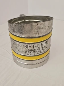 Vintage Sieb-Chine gelbe Streifen Mehlsieb, Made in U.S.A. - Bild 1 von 11