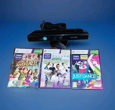 3 giochi Xbox360 Microsoft Kinect Sports Adventures Just Dance Sensore Movimento - Immagine 1 di 4