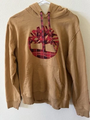 Men's Timberland Wheat Boot/Red Plaid Tree Logo Pullover Hoodie Mens Medium M - Image 1 of 4