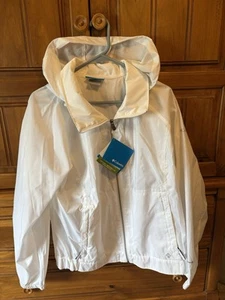 Women’s Columbia OMNI-Shield 1X White Zip Up Hooded Lightweight Jacket - Picture 1 of 10