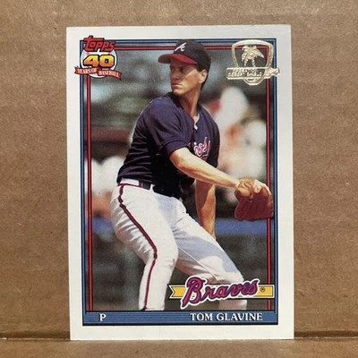 Tarjeta Tom Glavine Topps 1991 operación Desert Shield MLB #82 Atlanta Braves Hof Foto 1 de 2