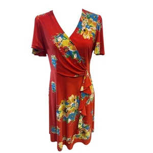 ⭐️ Vestido envolvente floral rojo etiqueta negra Lauren Ralph Lauren para mujer talla 6 - Imagen 1 de 7