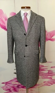 Abrigo de ensueño Kiton 100% cachemira con genial patrón de sal pimienta talla 50 - Imagen 1 de 9