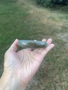 Rare Genuine Pebble Seed Ziliao籽料 Nephrite Jade 56mm Bangle Bracelet w/SkinB24 2 - Picture 1 of 10