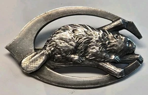 Vintage Sterling Silver Culver Military Academy Beaver Summer Camp Pinback Medal - Picture 1 of 5