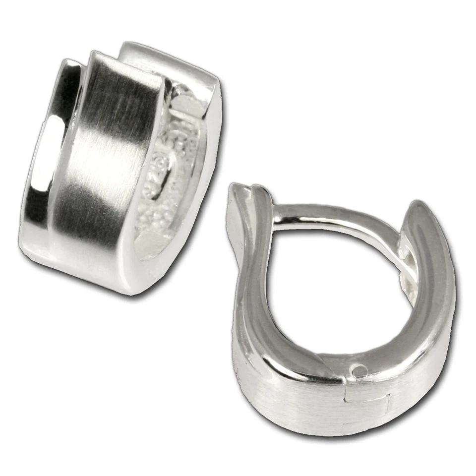 SilberDream Creole welle Matt/glanz 925 Sterling Silber Ohrring SDO305