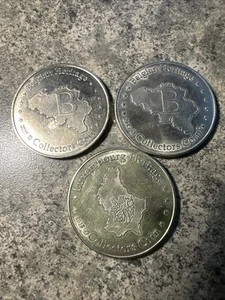 Lot Of 3 Belgian Heritage Collector Coin Luxembourg Brugge Brussels White Metal - Picture 1 of 7