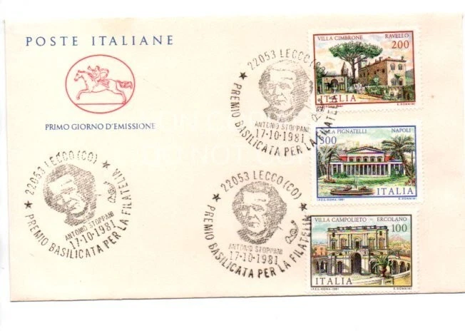 Busta primo giorno ANTONIO STOPPANI LECCO 1981 Premio Basilicata x la filatelia - Immagine 1 di 1