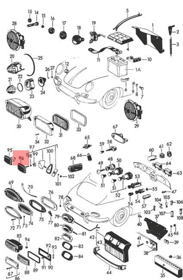 Reflector de luz trasera original PORSCHE 356B 356C 64473150110 Foto 1 de 1