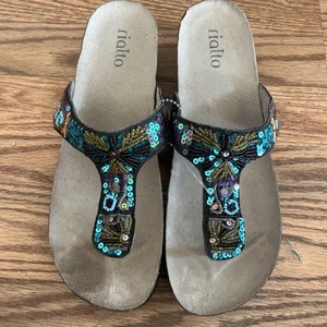 Sandalias de cuña Rialto para mujer talla 8,5 multicolores con lentejuelas #11 - Imagen 1 de 11