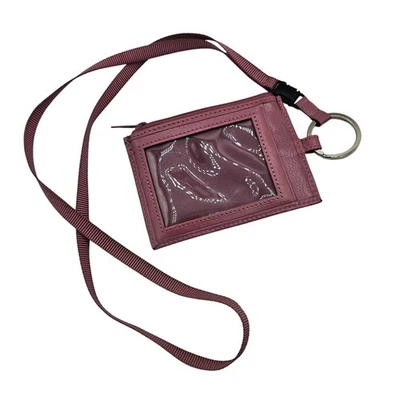 Wilson Cuero Mujer Llavero Tarjetero Identificación Malva Púrpura Cordón Foto 1 de 4