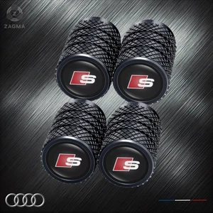 Set Of 4 Premium Metal Tyre Dust Valve Caps  For AUDI S Line  All Models - Picture 1 of 4