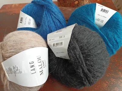 4 x 50 g  Lang Yarns Malou Light  Konvolut aus 4 Farben - Bild 1 von 4