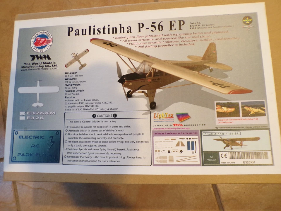 MODELOS DEL MUNDO PAULISTINHA P-56EP NUEVO 48,5 ENVERGADURA ARF COLOR ROJO/CREMA Foto 1 de 4