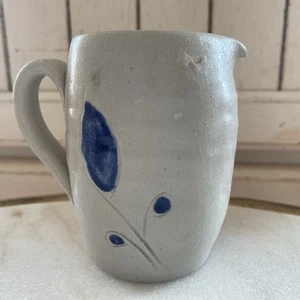Williamsburg Salt Glaze Pottery Stoneware Cobalt Blue Williamsburg Pitcher 3.25" - Picture 1 of 6