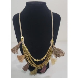 Serefina Anthropologie Halskette Quasten Goldtöne verstellbar neu ohne Etikett Boho  - Bild 1 von 4