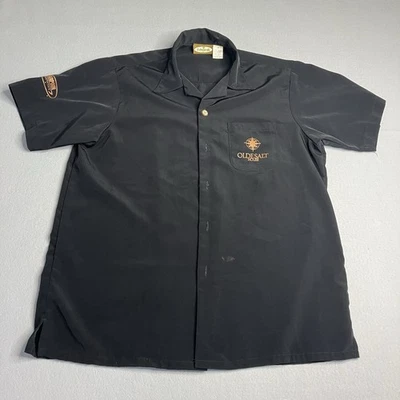 Olde Salt House -Harpoon Brewery Black Short Sleeve Button Up Shirt Men's Size M - Image 1 of 4