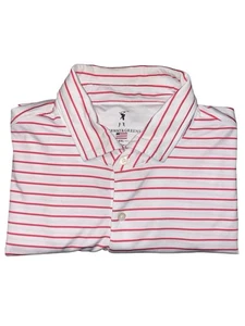 Fairway & Greene Performance Golf Polo Shirt White Pink Striped Mens 2XL XXL - Picture 1 of 7