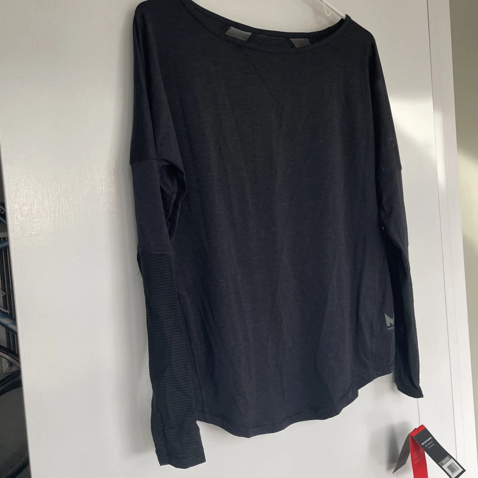 Mujer Mission Vapor Active Cuello Redondo, Top Manga Larga, Negro, Talla Pequeña Nuevo Con Etiquetas Foto 1 de 4