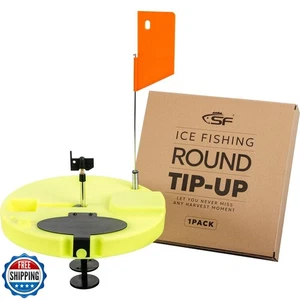SF Insulated Thermal Tip Ups with Fishing Line Spool, Orange Pole - Picture 1 of 5