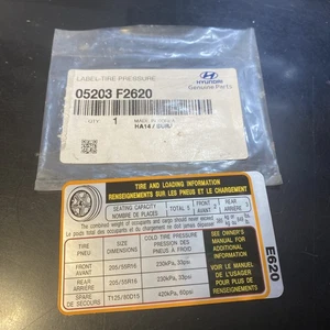 Hyundai Kia  Label-Tire Pressure  05203-F2620 - Bild 1 von 3