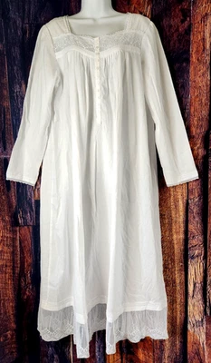 Vestido de noche Eileen West blanco transparente con encaje para mujer talla grande 100 % algodón Foto 1 de 4