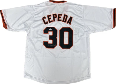 Camiseta blanca autografiada firmada por Orlando Cepeda autenticada por la JSA Foto 1 de 3